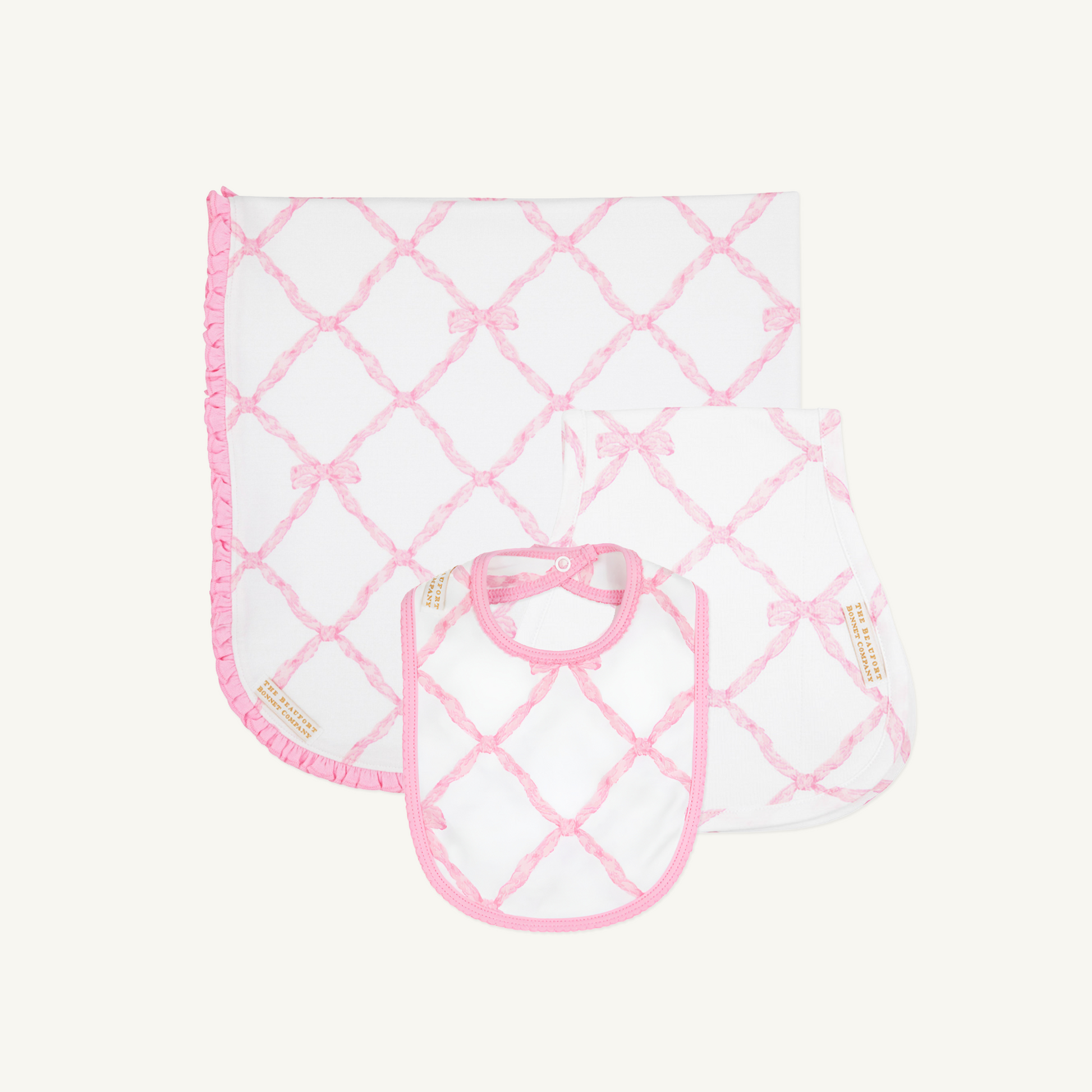 Beaufort Bonnet Belle Meade Bow Bundle - Baby Blanket, Burp Cloth, Bib