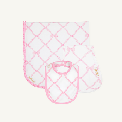 Beaufort Bonnet Belle Meade Bow Bundle - Baby Blanket, Burp Cloth, Bib