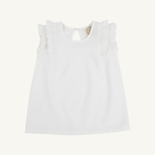 Beaufort Bonnet Ruehling Ruffle Top (Linen) - Worth Avenue White