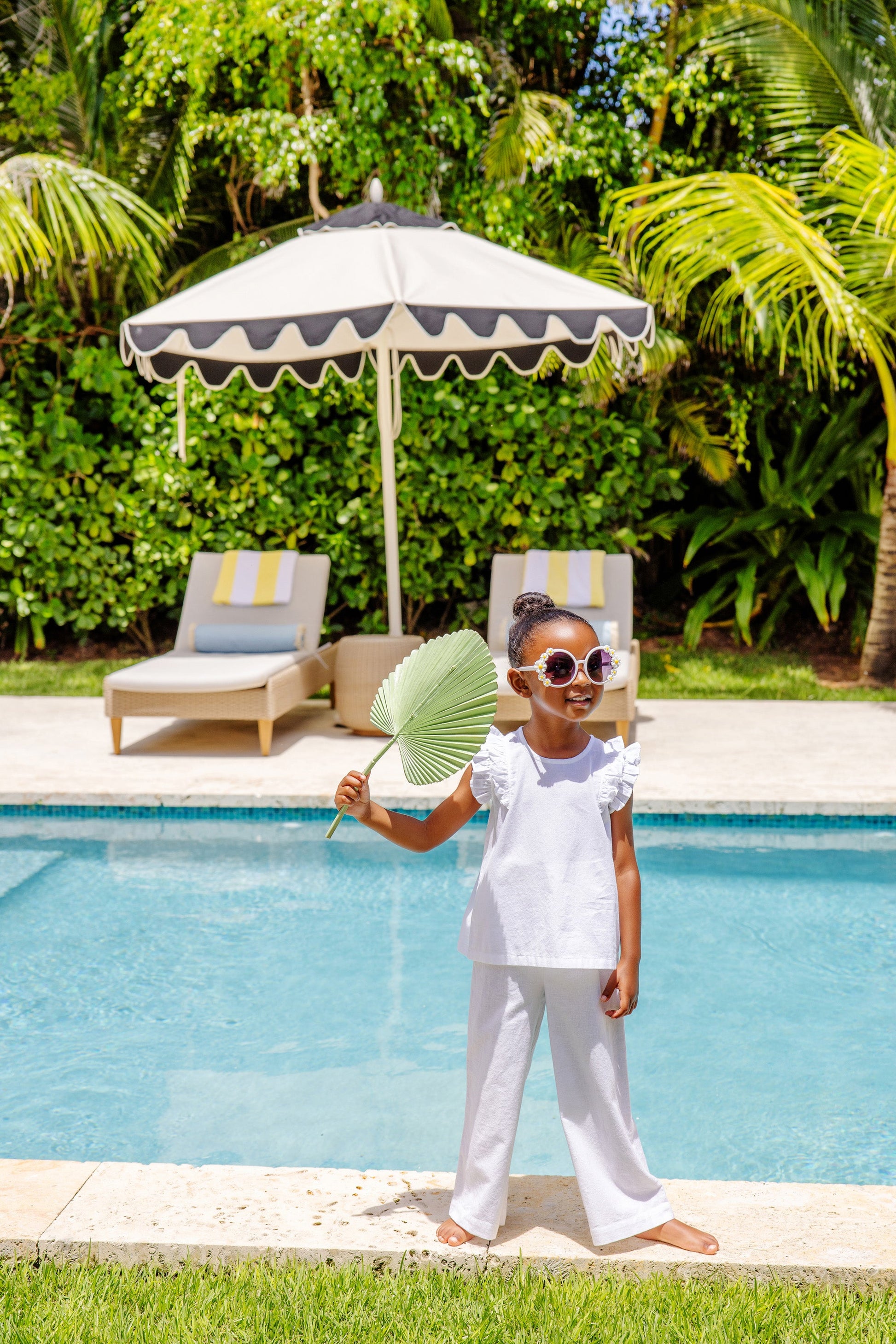 Beaufort Bonnet Ruehling Ruffle Top (Linen) - Worth Avenue White