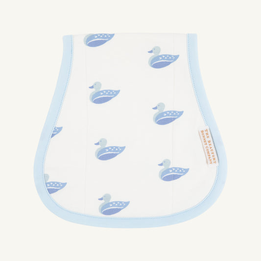 Beaufort Bonnet Burp Cloth - Merrimack Quack Quacks & Buckhead Blue