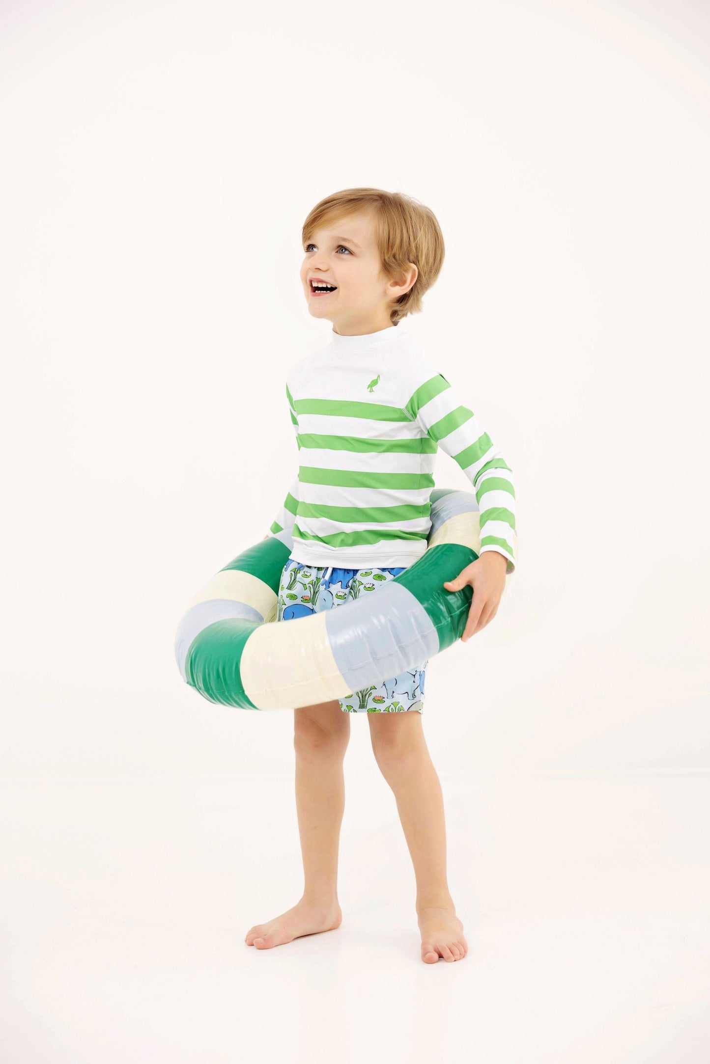 Beaufort Bonnet Walker's Wave Spotter Swim Shirt - Grafton Green Stripe (UPF