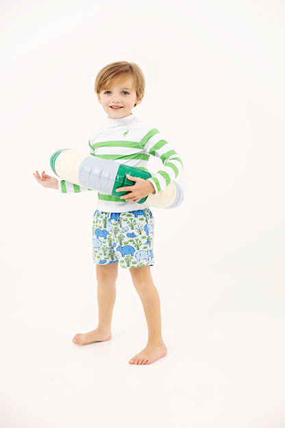 Beaufort Bonnet Walker's Wave Spotter Swim Shirt - Grafton Green Stripe (UPF