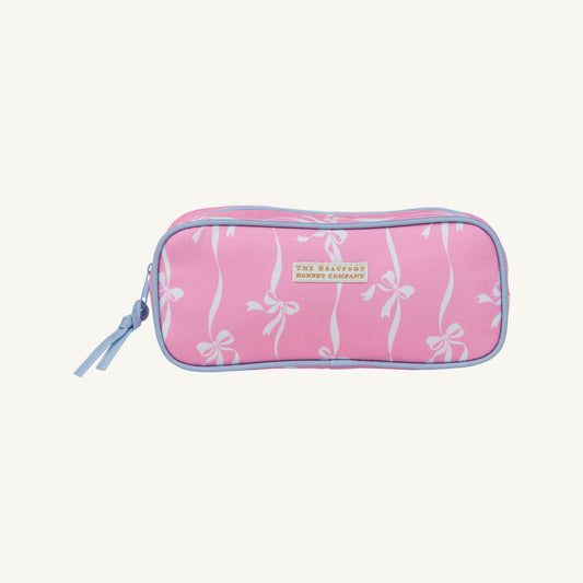 Beaufort Bonnet Peyton Pencil Pouch - Bell Court Bows (Hamptons Hot Pink)