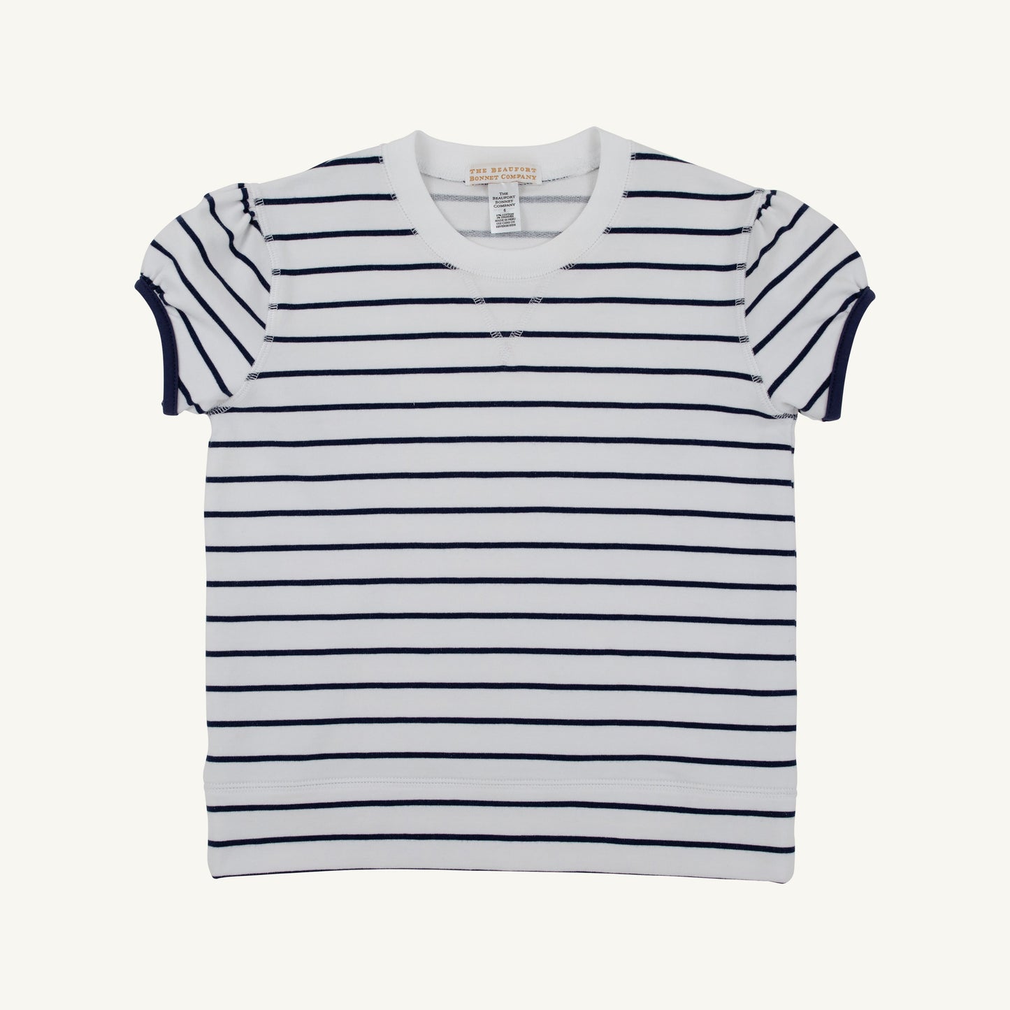 Beaufort Bonnet Short Sleeve Cassidy Comfy Crewneck - Nantucket Navy Stripe