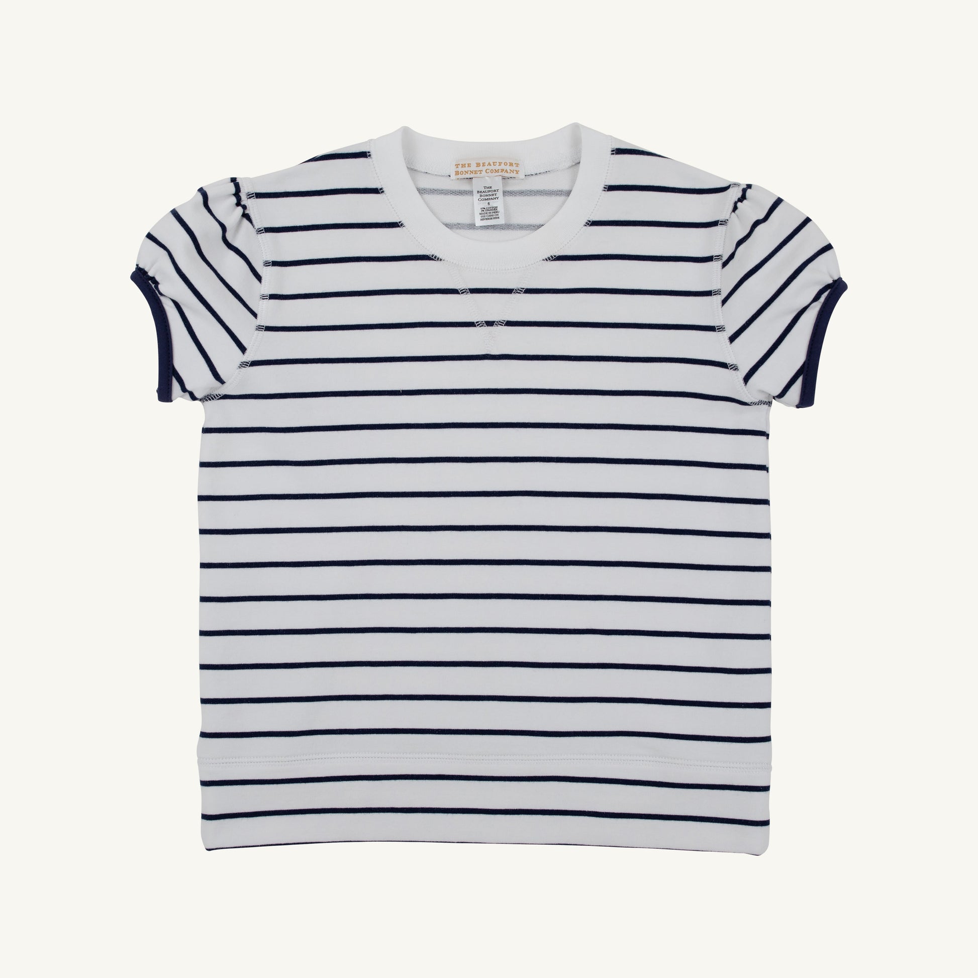 Beaufort Bonnet Short Sleeve Cassidy Comfy Crewneck - Nantucket Navy Stripe