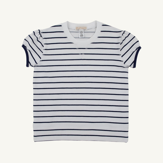 Beaufort Bonnet Short Sleeve Cassidy Comfy Crewneck - Nantucket Navy Stripe