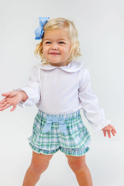 Beaufort Bonnet Maude's Peter Pan Collar Shirt & Onesie (Long Sleeve Pima) - Worth Ave