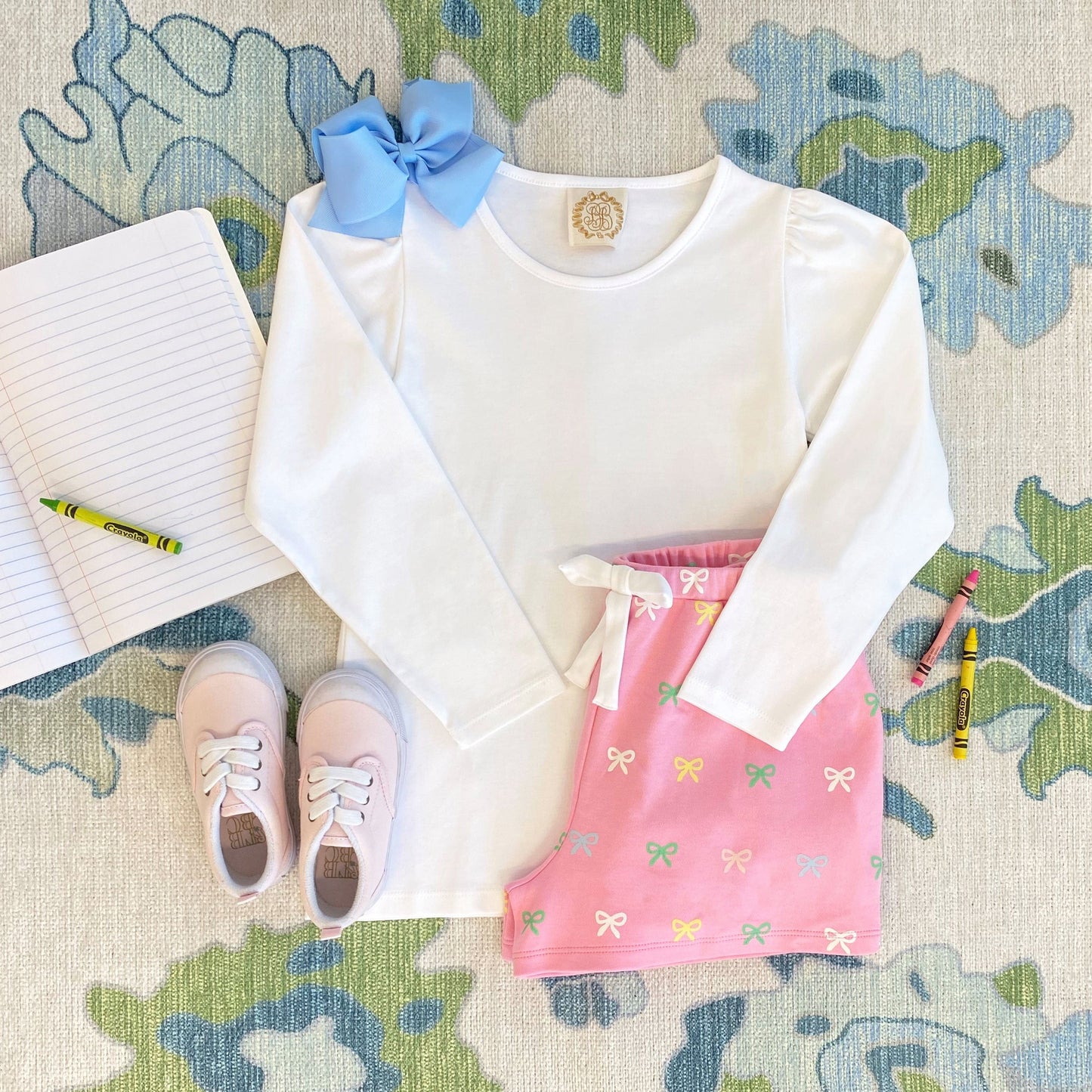 Beaufort Bonnet Long Sleeve Penny's Play Shirt & Onesie - Worth Avenue White