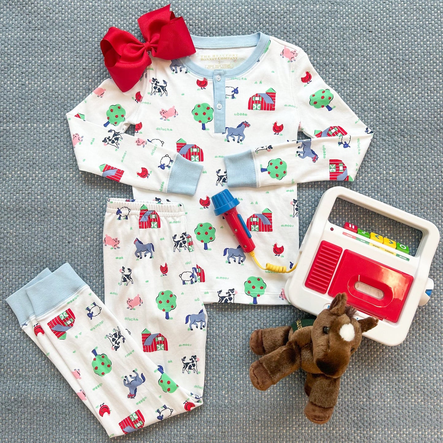 Beaufort Bonnet Wee Ones Hair Bow - Richmond Red