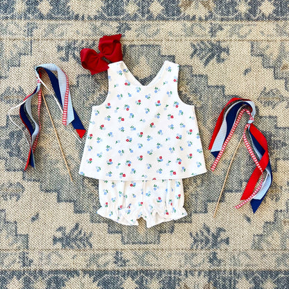 Beaufort Bonnet Wee Ones Hair Bow - Richmond Red