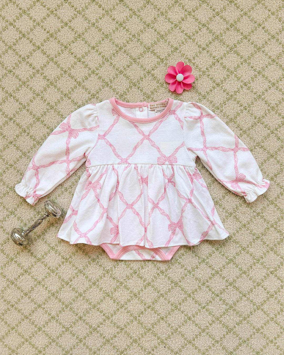 Beaufort Bonnet Long Sleeve Daisy's Diaper Cover Dress - Belle Meade Bow
