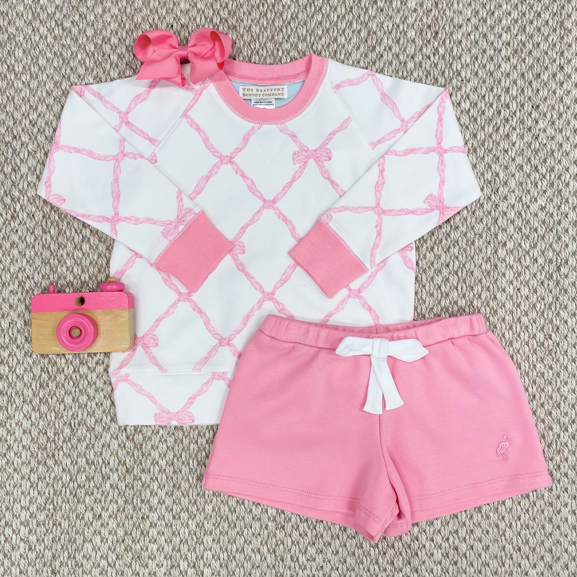 Beaufort Bonnet Cassidy Comfy Crewneck - Belle Meade Bow & Hamptons Hot Pink