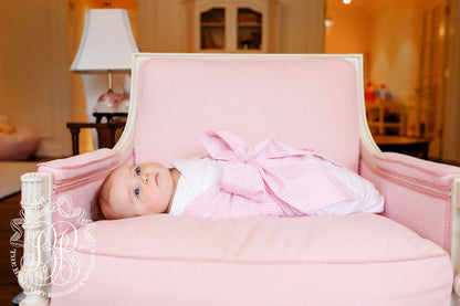 Beaufort Bonnet Bow Swaddle ® - Pink Greenbrier Gingham