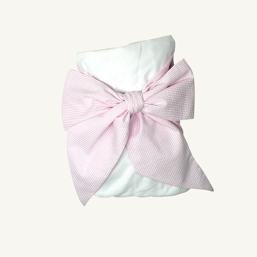 Beaufort Bonnet Bow Swaddle ® - Pink Savannah Seersucker