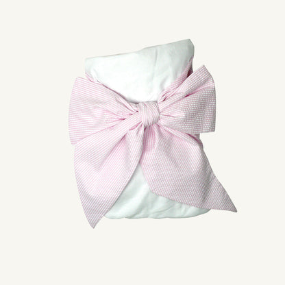 Beaufort Bonnet Bow Swaddle ® - Pink Savannah Seersucker