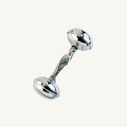 Beaufort Bonnet Sir Proper Rattle - Pewter | Heirloom Baby Stork Rattle & Newborn Gift