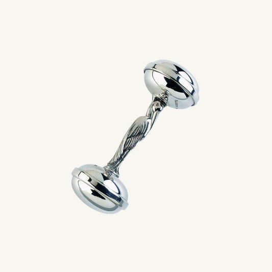 Beaufort Bonnet Sir Proper Rattle - Pewter | Heirloom Baby Stork Rattle & Newborn Gift