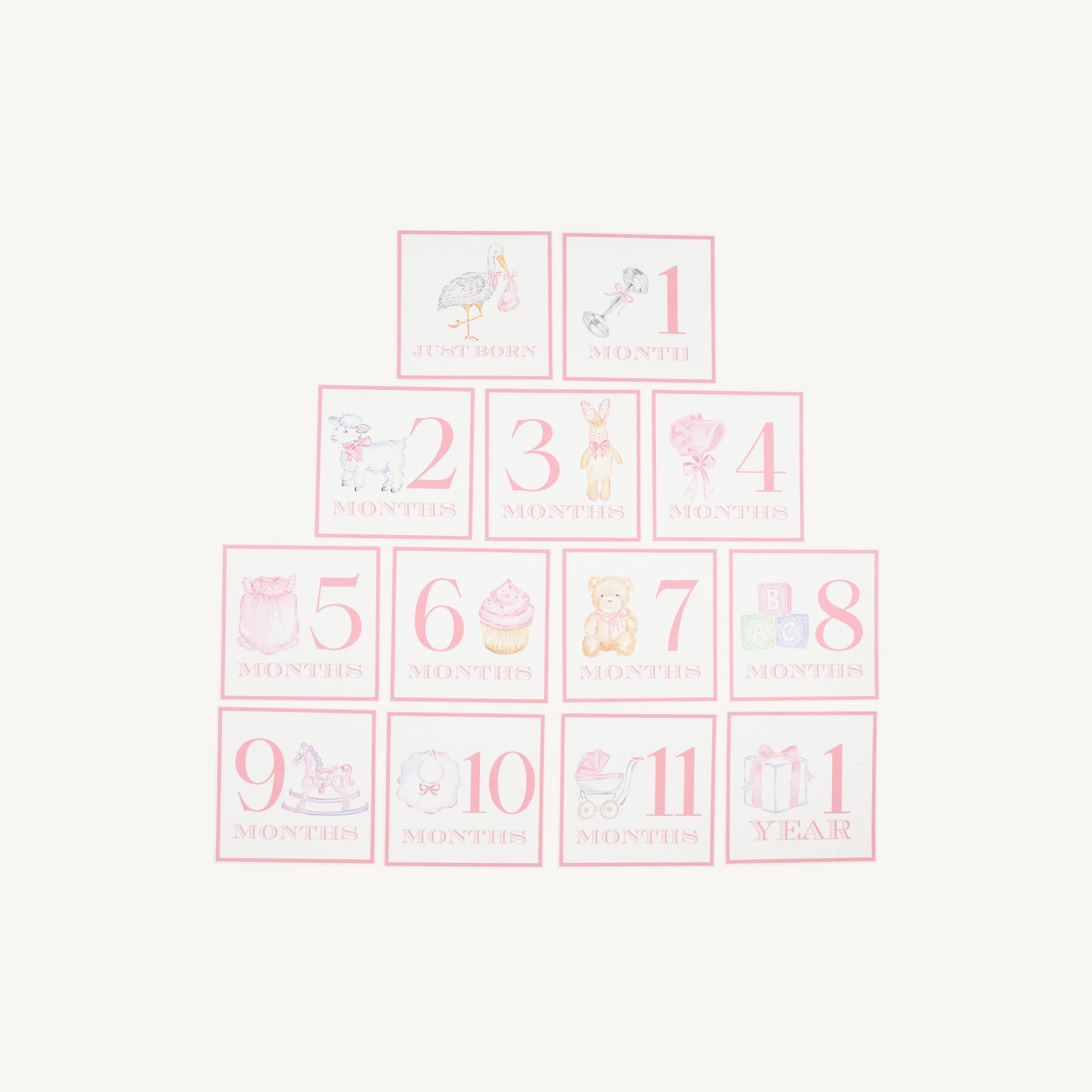 Beaufort Bonnet Sir Proper's Month Markers - Palm Beach Pink