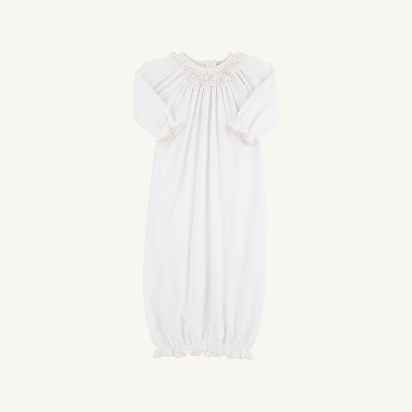 Beaufort Bonnet Sweetly Smocked Greeting Gown (Unisex) - Worth Avenue White