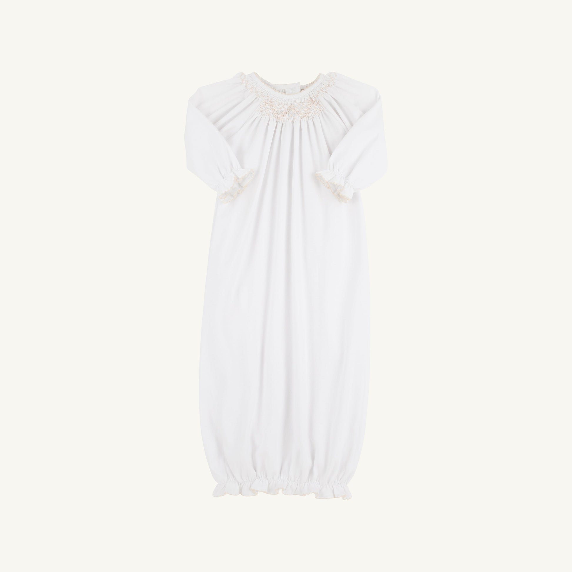 Beaufort Bonnet Sweetly Smocked Greeting Gown (Unisex) - Worth Avenue White