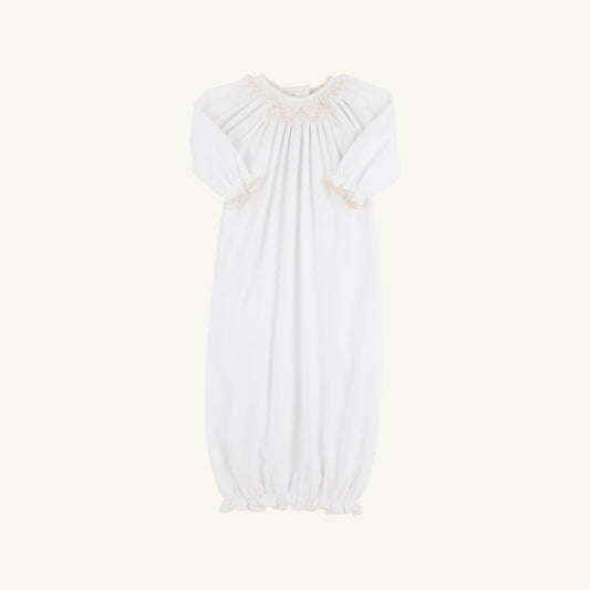 Beaufort Bonnet Sweetly Smocked Greeting Gown (Unisex) - Worth Avenue White