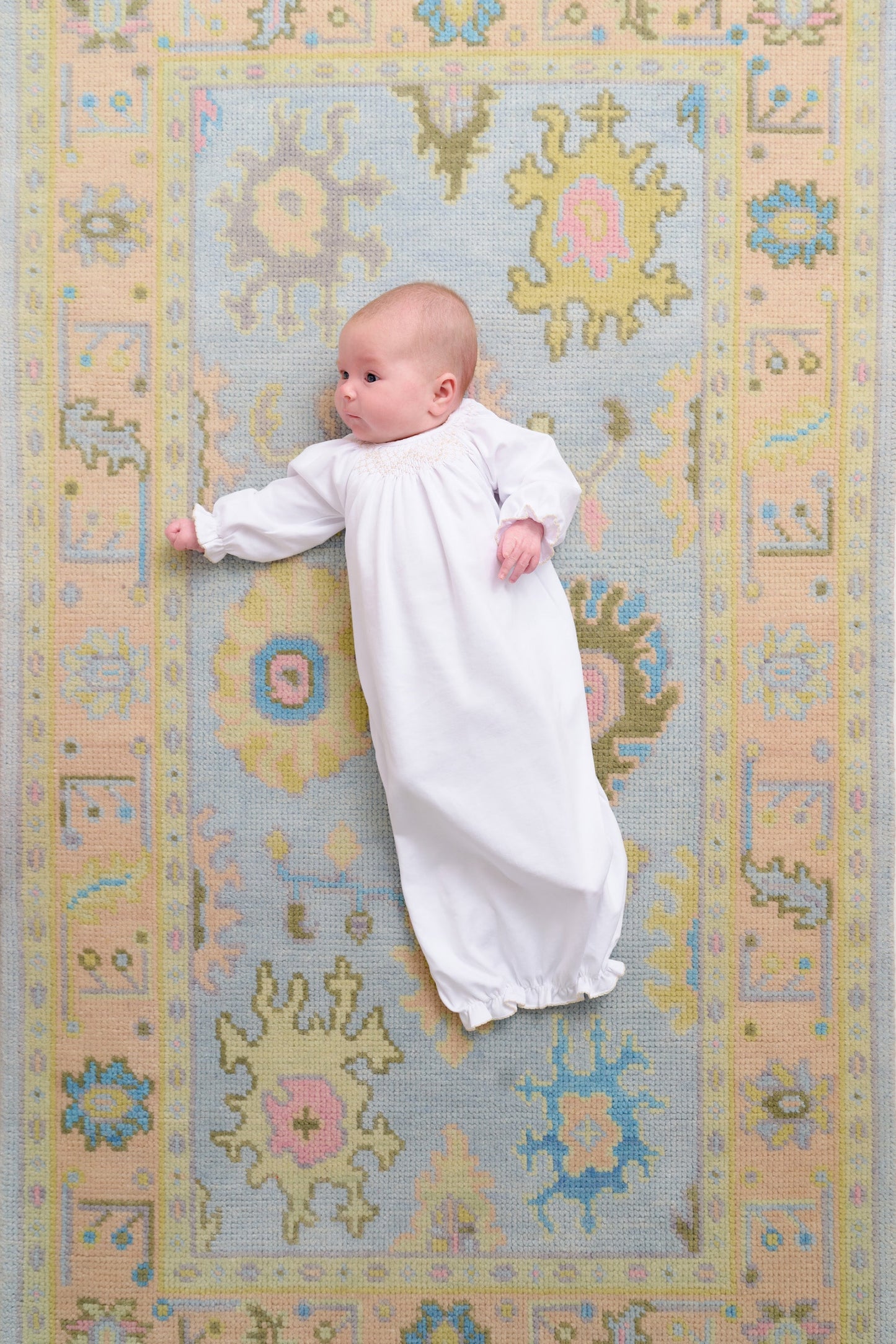 Beaufort Bonnet Sweetly Smocked Greeting Gown (Unisex) - Worth Avenue White