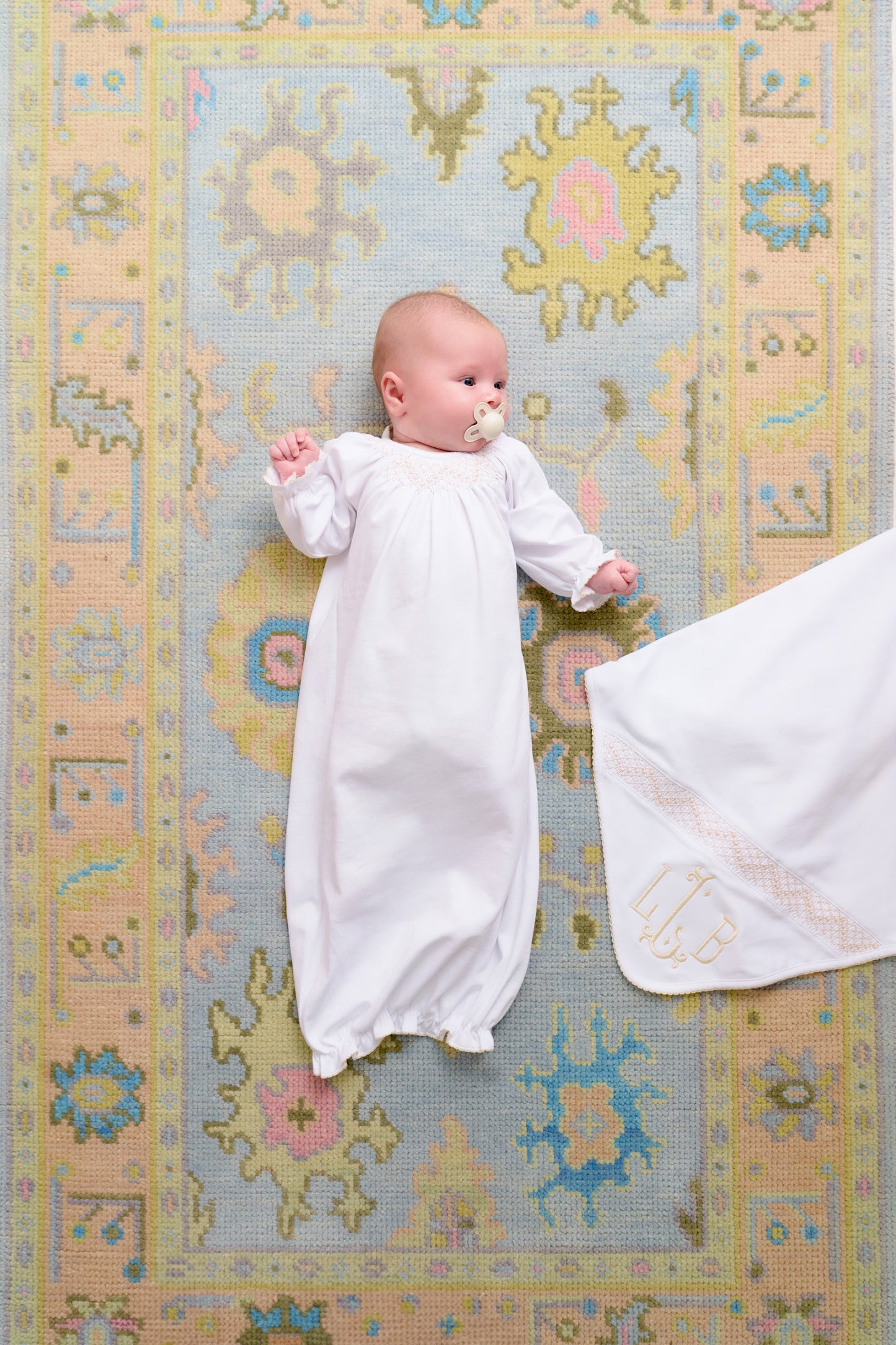 Beaufort Bonnet Sweetly Smocked Blessing Blanket (Unisex) - Worth Avenue Whi
