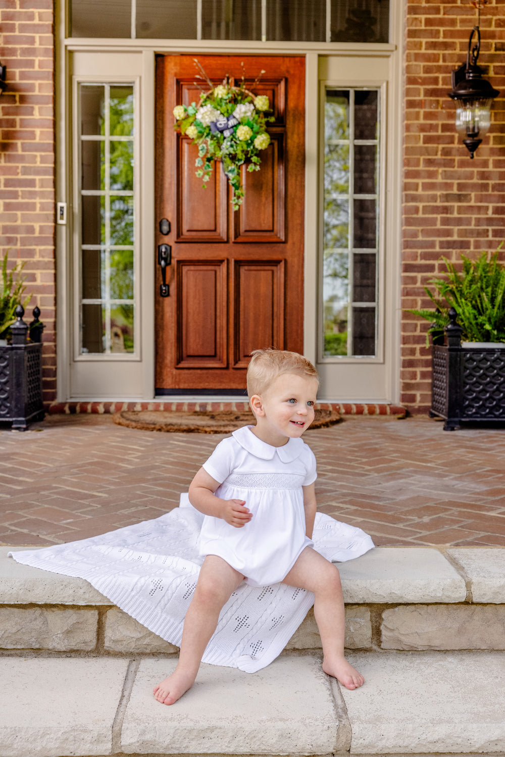Beaufort Bonnet Bailey Baby Blanket - Worth Avenue White & Crosses