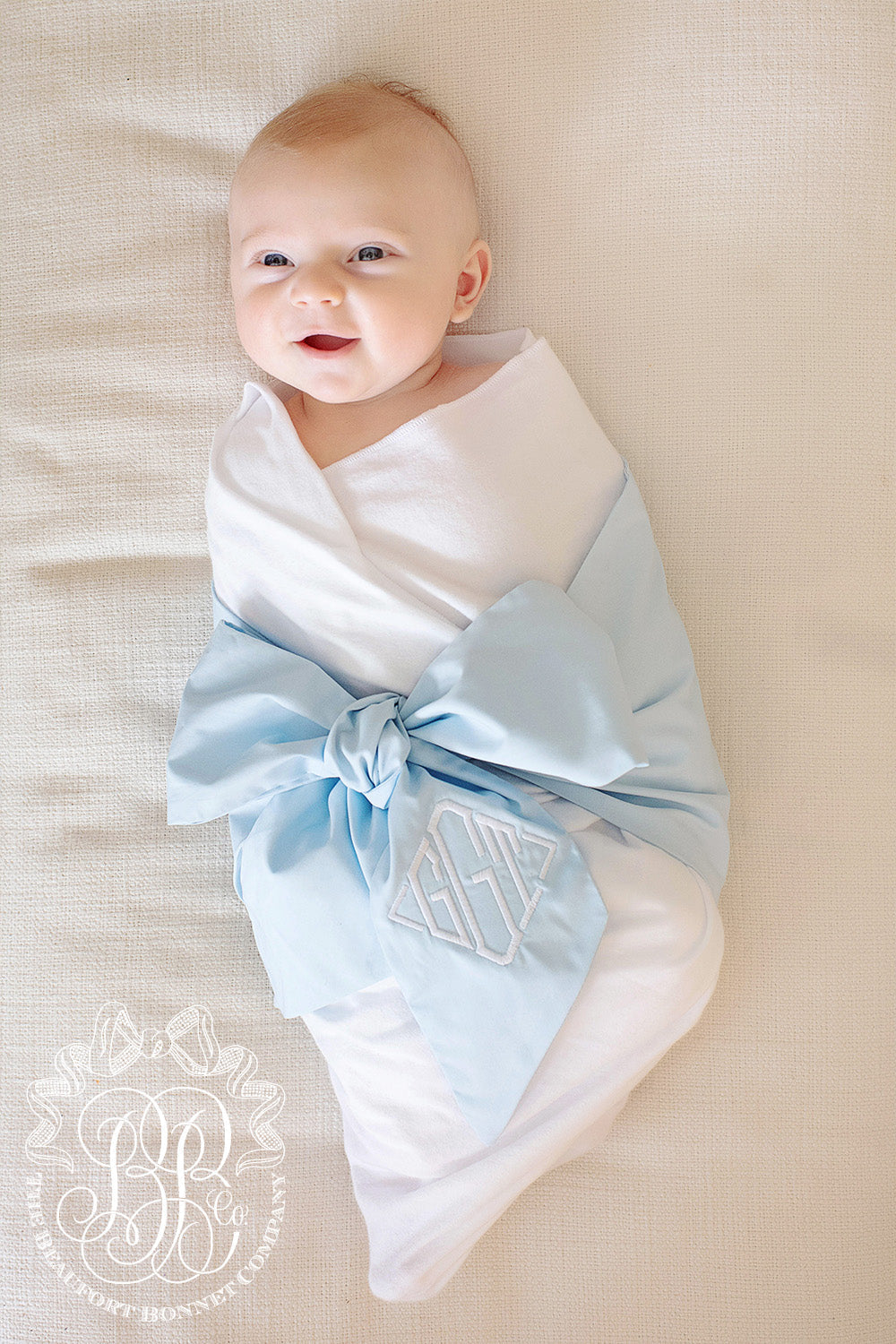 Beaufort Bonnet Bow Swaddle ® - Buckhead Blue