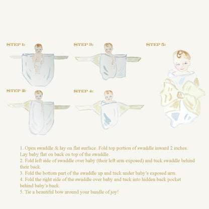 Beaufort Bonnet Bow Swaddle ® - Buckhead Blue