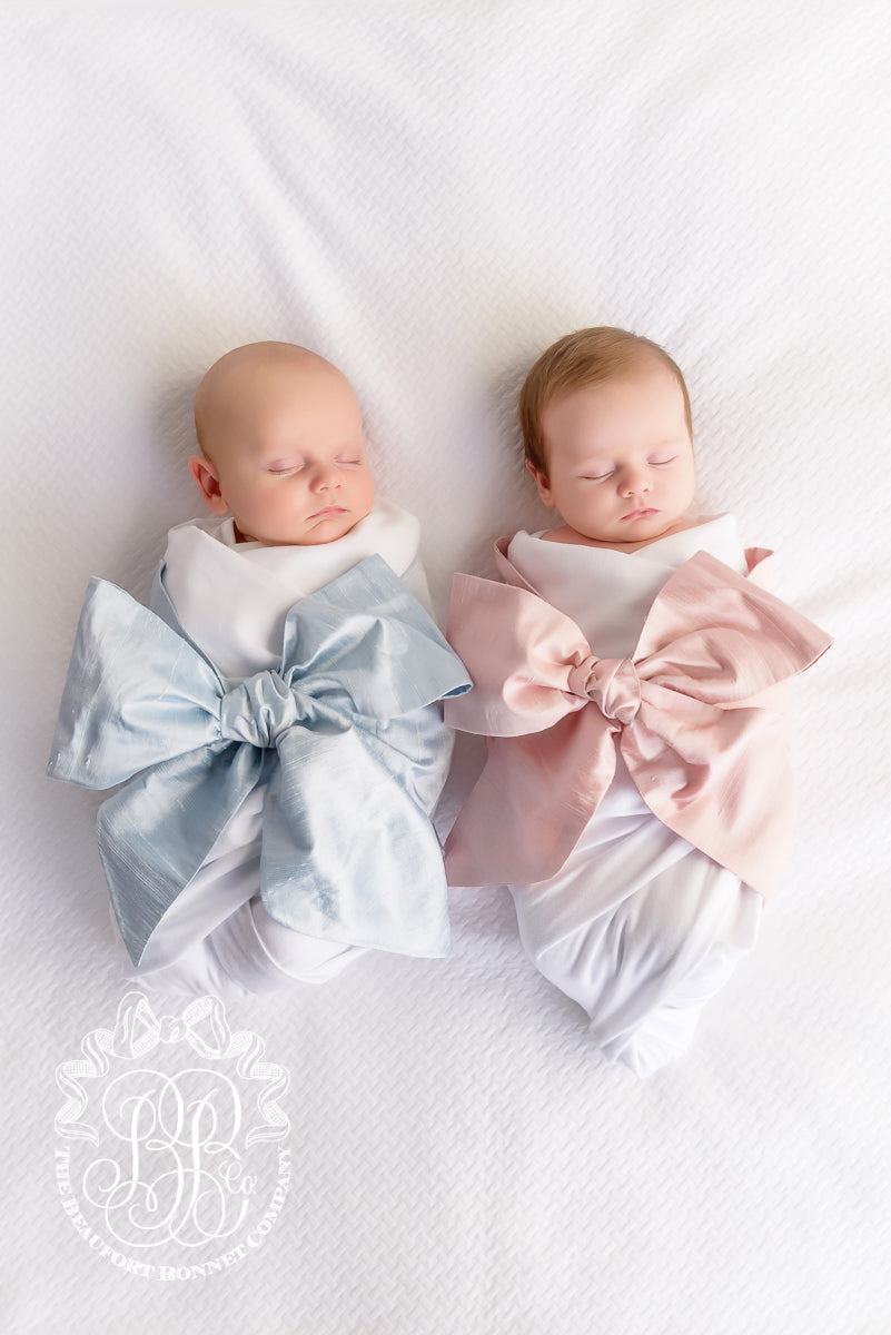 Beaufort Bonnet Bow Swaddle ® - Sea Blue Silk