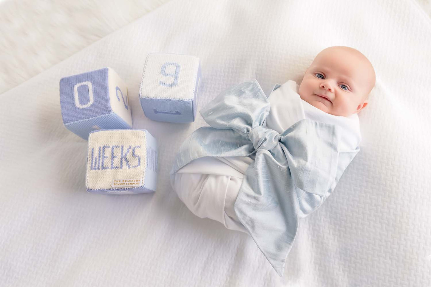 Beaufort Bonnet Bow Swaddle ® - Sea Blue Silk