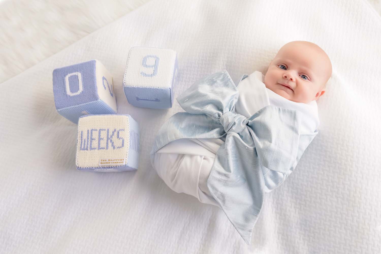 Beaufort Bonnet Bow Swaddle ® - Sea Blue Silk