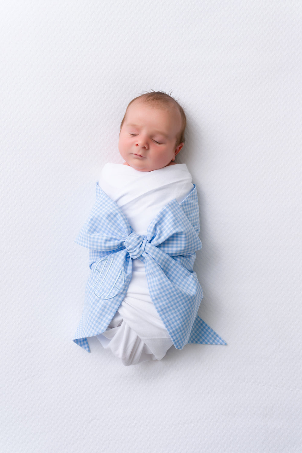 Beaufort Bonnet Bow Swaddle ® - Blue Gasparilla Gingham