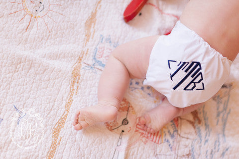 Beaufort Bonnet Dalton Diaper Cover - Worth Avenue White
