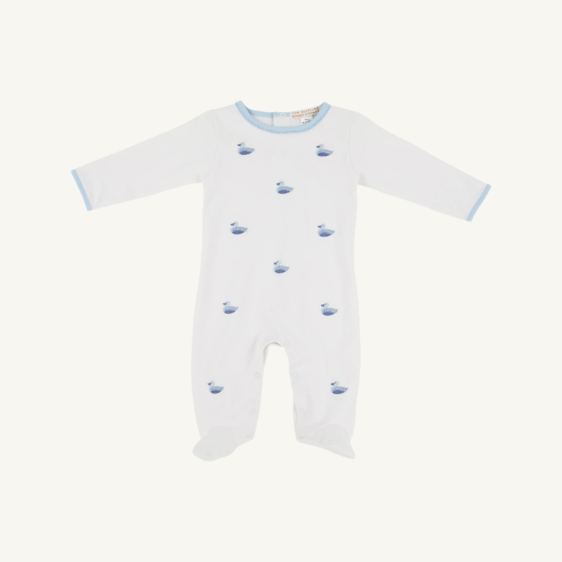 Beaufort Bonnet Rock Me Romper - Worth Avenue White & Duck Embroidery