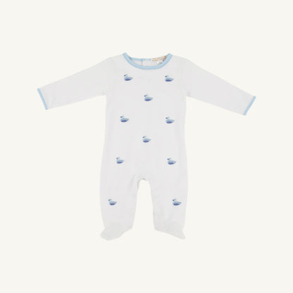 Beaufort Bonnet Rock Me Romper - Worth Avenue White & Duck Embroidery