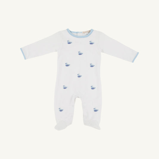 Beaufort Bonnet Rock Me Romper - Worth Avenue White & Duck Embroidery