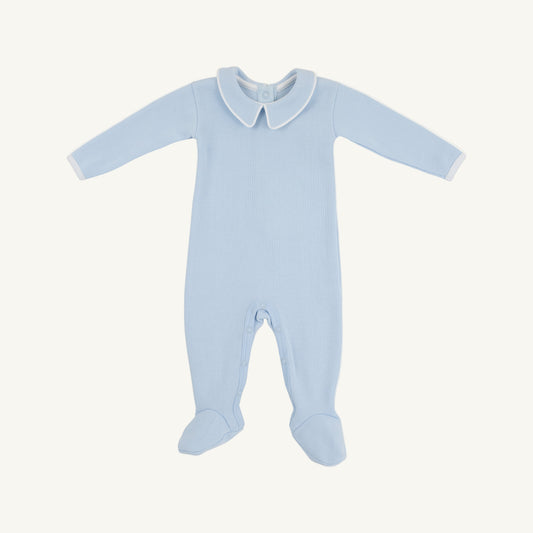Beaufort Bonnet Rock Me Romper (Ribbed) - Buckhead Blue & Worth Avenue White