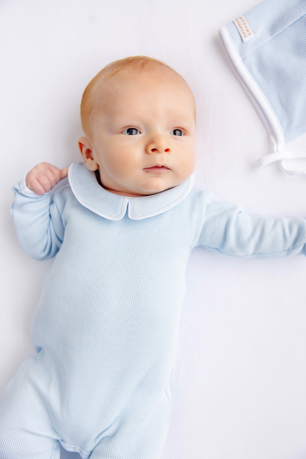 Beaufort Bonnet Rock Me Romper (Ribbed) - Buckhead Blue & Worth Avenue White