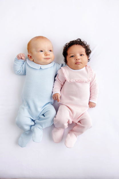 Beaufort Bonnet Rock Me Romper (Ribbed) - Buckhead Blue & Worth Avenue White