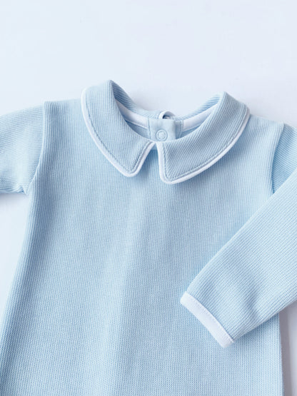Beaufort Bonnet Rock Me Romper (Ribbed) - Buckhead Blue & Worth Avenue White