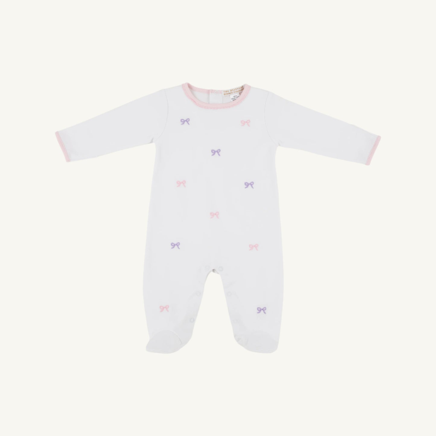 Beaufort Bonnet Rock Me Romper - Worth Avenue White & Bow Embroidery