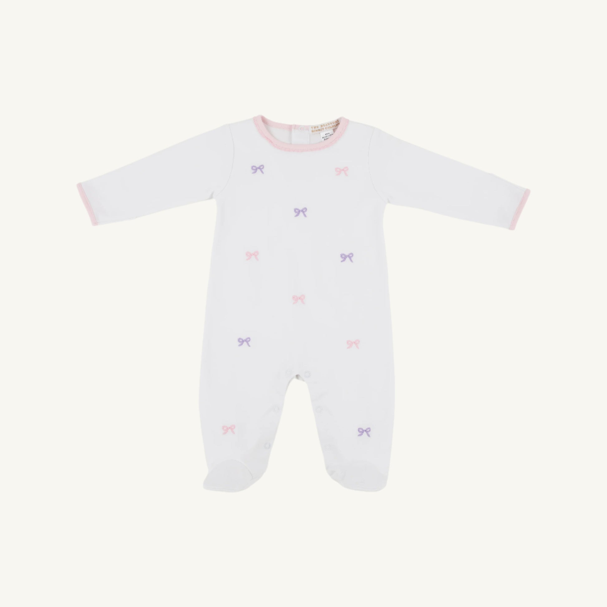 Beaufort Bonnet Rock Me Romper - Worth Avenue White & Bow Embroidery