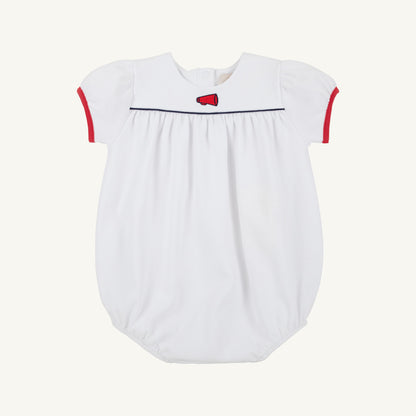 Beaufort Bonnet Blythe Bubble - Worth Avenue White with Megaphone Embroidery