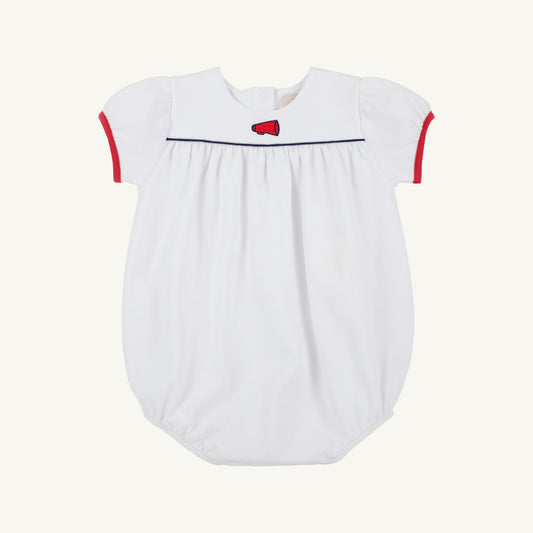 Beaufort Bonnet Blythe Bubble - Worth Avenue White with Megaphone Embroidery