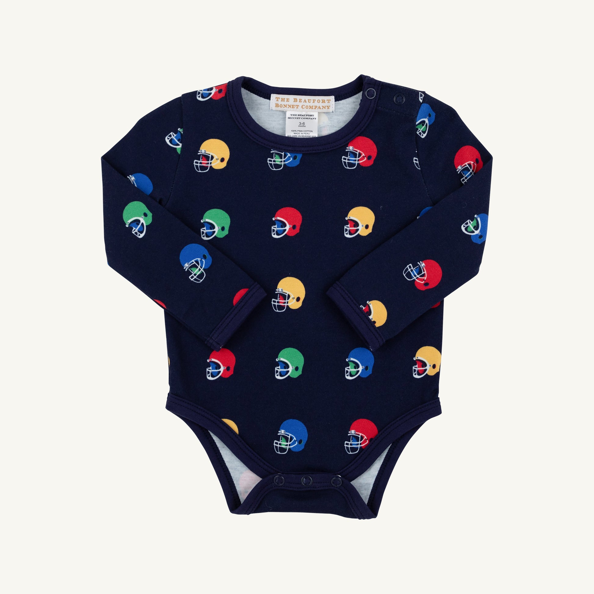 Beaufort Bonnet Long Sleeve Walt Onesie - Hut! with Nantucket Navy