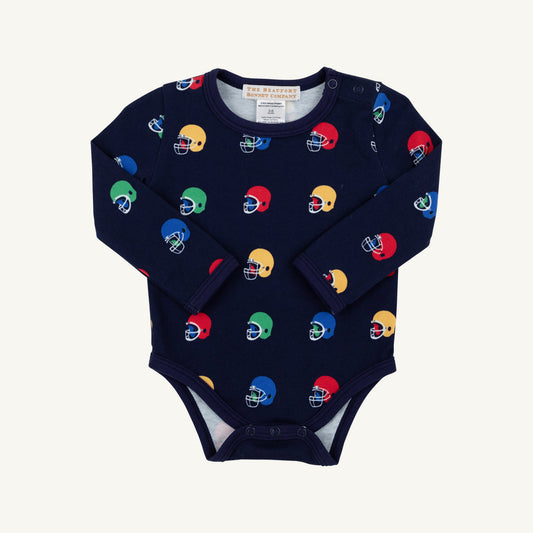 Beaufort Bonnet Long Sleeve Walt Onesie - Hut! with Nantucket Navy