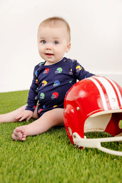 Beaufort Bonnet Long Sleeve Walt Onesie - Hut! with Nantucket Navy